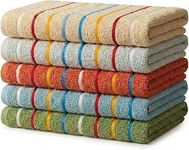 Kit 05 Pano de Prato Atoalhado Para Cozinha Felpudo Premium Gourmet 45x70cm 317g/m² 100% Algodão - Sortido