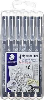 Caneta Técnica, Staedtler, Pigment Liner, 308 SB6P, Estojo com 6 Unidades