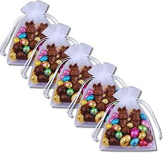 Kit com 30 Saquinhos de Organza Branco, 20x30cm, Transparente para Embalagem, Presente, Lembrancinhas de Natal aniversário, casamento, Páscoa, Dia da Mulher