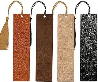 4 Marcadores de Página/Livro de Couro Ecológico com Tassel Ornamentado para leitura e estudo