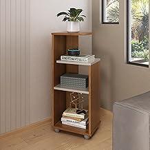 Mesa de Apoio com prateleiras BIS cor Cinamomo/Off White - Artely