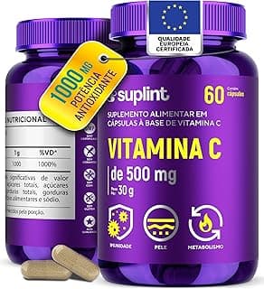 Vitamina C 1000 mg por Dia (2 Cápsulas) | Suplemento Vitamínico | Cápsulas Veganas, Sem Glúten e Não Transgênico – 60 Cápsulas