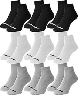 Kit 9 Pares Meia Masculino Cano Médio Punho Canelado Corrida Academia Algodão Premium Duomo