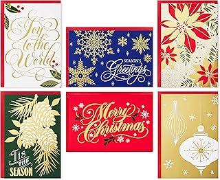 Hallmark Cartões de Natal em caixa sortidos, folha dourada clássica (6 desenhos, 36 cartões com envelopes)