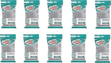 Flash Limp - Kit Com 10 Esponjas Multiuso Poliéster Limpa Sem Riscar - EP1416360-10 com 10.06% de desconto por R$ 20,48 na amazon