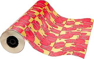 Papel Presente, V.M.P. 204.50.235, Vermelho/Ouro, 40 cm, 1 Bobina com 100 metros