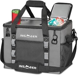 INSMEER Bolsa Termica Grande de Capota Rígida com 2 Porta-Copos, Saco Refrigerador Dobrável - 70 latas, À Prova de Vazamentos/Portátil Cooler Termico para Praia, Acampamento, Churrasco, Eventos