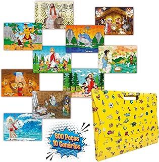 Quebra Cabeça Infantil Evangélico e Católico – 10 Modelos Bíblicos com 60 Peças Cada | Brinquedo Educativo Cristão de Jesus para Crianças