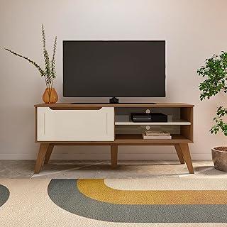 Rack para Tv ate 60" com porta basculante LOTUS cor Cinamomo/Off white - Artely