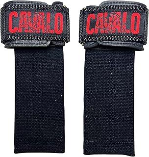 Strap Cavalo com Gancho/Argola Musculação Treino – Pegada Segura e Segurança para Levantamento Terra e Costas, Faixa de Algodão Reforçado, Nylon Naval e Munhequeira de Neoprene– O Par