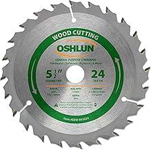 Oshlun SBW-055024 lâmina de serra de corte e uso geral ATB de 24 dentes de 5-1/2" com mandril de 5/8" (buchas de 1/2" e 10 mm)