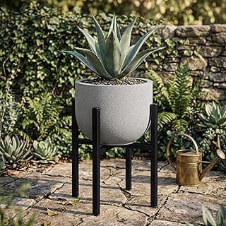 Suporte de Ferro para Vaso de Plantas 40cm modelo Quadripé (Preto)