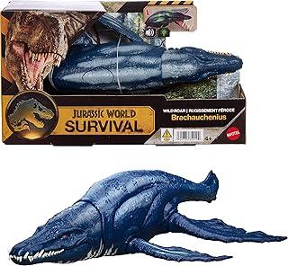 Jurassic World Rugido Selvagem Brachauchenius, Dinossauro Aquático de Brinquedo Com Mordida, Luzes e Sons