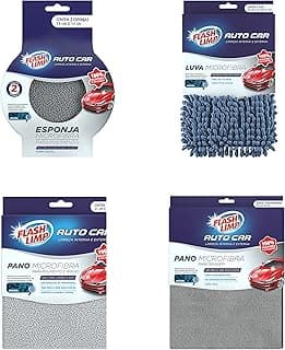 Flash Limp - Conjunto Limpeza Automotiva 4 peças, Limpar, Secar, Encerar e Polir - KIT0013 com 10.02% de desconto por R$ 69,16 na amazon