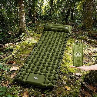 Colchonete Camping Colchão Inflável Solteiro, Praticidade e Conforto,Acampamento Acessorios,198x67x6cm (Verde)