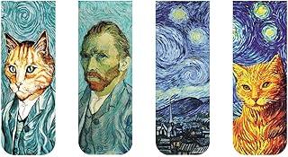 Marcador de página, livro Van Gogh Gato Kit com 4 marcadores