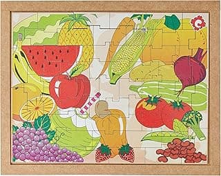Carlu Brinquedos - Frutas e Legumes Quebra-Cabeça da 55 Peças, 4+ Anos, Multicor, 1300