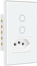 Steck, Interruptor 4X2" 2 Módulos + 1 Plug Touch Branco Wi-Fi, Ambiente Conectado, SINT2P1B1