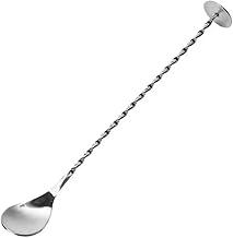 Colher Bailarina Inox Com Cabo Alongado Espiral 29cm Resistente à Altas e Baixas Temperaturas Drinks Refresco Coquetéis Premium
