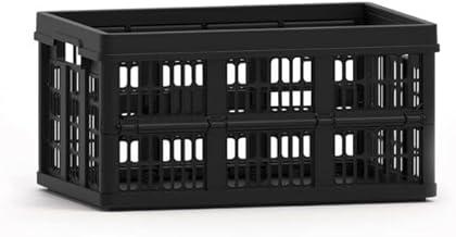 Caixa Organizadora Empilháveis de Plástico Preta Dobrável Portatil 45l 30kg