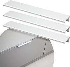 3 Puxadores De Gaveta Slim Alumínio 128mm Tito C/Parafusos (Anodizado (Cromado Fosco))