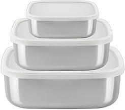 Jogo de Potes Tramontina Freezinox Quadrados em Aço Inox com Tampa Plástica 3 Peças
