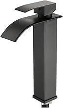 Torneira Cascata Média Para Banheiro Lavatório Água Fria Aço Inox Cromada - Preto