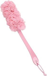 Esponja de Banho Esfoliante com Cabo Longo Antiderrapante - Limpeza Corporal e Alcance das Costas (Rosa)