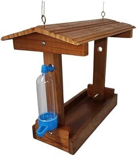 Tratador com Bebedouro para Pássaros Livres Madeira Verniz
