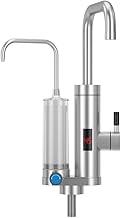Torneira De Aquecimento Purificação De Água 220V 3300W Aço Inox 304 Temperatura 30-60°C Linha 1,1M Aquecimento Rápido Aquecedor De Água Controle de Temperatura Para Cozinha Banheiro (Prata, 220V)