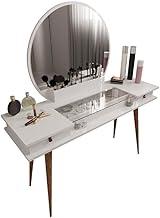 Penteadeira Diana Com 2 Gavetas Porta de Vidro e Nichos Branco