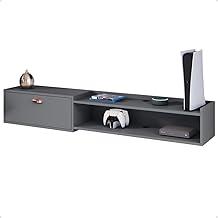 Rack Suspenso Supremo Home TV Smart 55 Pol Porta Basculante Nicho Decoração Sala Quarto - Cinza - Lojas RPM