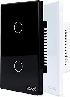 Interruptor Inteligente EKAZA 2 Botões Preto WiFi+BLE+RF, EKNH-T107-2P
