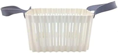 Cesto Organizador Multifuncional 19,5x14x11,5cm Plástico Resistente com Alça para Casa Banheiro Lavanderia Escritório (Branco)