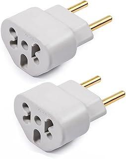Kit 2 Adaptadores de Tomada Plug 10A e 20A Compatível com Diversos Aparelhos Até 250v T Bob Love Plugue Bivolt 110v 220v Benjamin