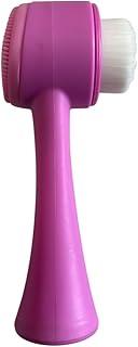 Escova de Limpeza Facial 2 em 1, Massageador Facial com Cerdas Macias (Roxo com rosa)