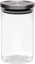 Mimo Style Borossilicato Pote Hermético de Vidro com Tampa, Transparente (Inox), 1 L