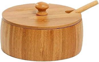 Mimo Style, Pote Organizador Multiuso com Tampa e Colher, Bambu, 500ml - Marrom