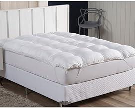 Pillow Top Casal 100% Fibra Siliconada 138x188cm - Tecido Percal Algodão - Muito mais Conforto