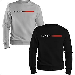 Kit 2 Moletom Masculino Paris de Frio Liso Gola Careca Flanelado e Macio