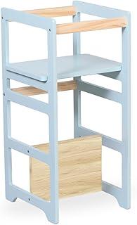 Torre De Aprendizagem Montessoriana Regula Criança Azul Bebê