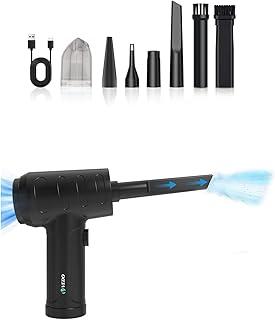 Spirador Portatil, Spirador Portatil Sem Fioa Multifuncional para Limpar o Teclado do Computador (Preto, 55000 RPM)