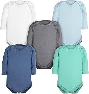 Body Bebê Kit 5 Peças Manga Longa Liso Masculino