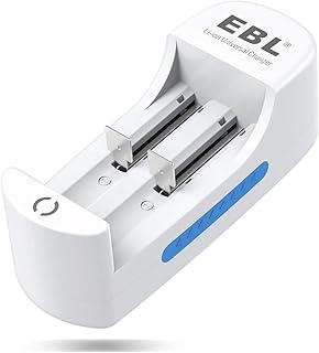 EBL 18650 Carregador de pilhas, carregador de baterias recarregáveis para lítio de 3,7 V IMR 10440 14500 16340 18650 RCR123A