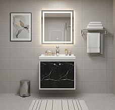 RIVERZZA Gabinete Armário para Banheiro 50cm MDF com Cuba - Bergamo (Preto)