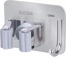 LUMAI Suporte de Vassoura Pá Mop Organizador de Parede Pendurar Gancho Inox Adesivo