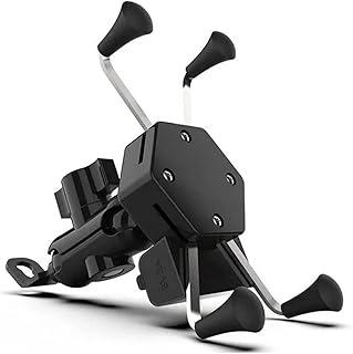 Suporte de Celular para Moto com Carregador USB 2.4, Fixação por Garra no Retrovisor ou Parafuso do Guidão, Resistente, Antivibração, Rotação 360°, Designer Ergonômico, Compatibilidade até 6.8"