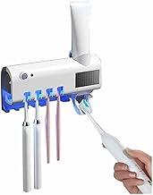 Suporte de Escova de Dentes com Esterilizador UV, Dispensador de Pasta, Montagem na Parede, Branco