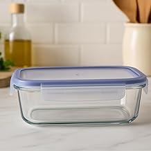 1 Pote Vidro Retangular Hermético 4 Travas 1500 ML