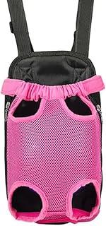 Mochila Canguru para Transporte de Cachorros e Gatos, Tecido Acolchoado e Respirável, Alças Ajustáveis, Usada tanto na Frente Quanto Nas Costas, Passeio Com Seu Pet- QH Shopp (Rosa Escuro, G)